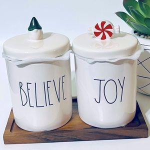 Rae Dunn Christmas Bathroom Mini Canister set